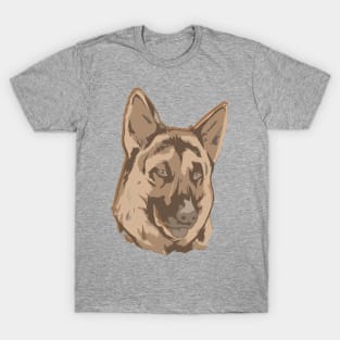 A German Shepherd head Drawing T-Shirt